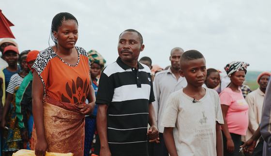 Nelson and his parents in the refugee settlement in Uganda_War Child_190917