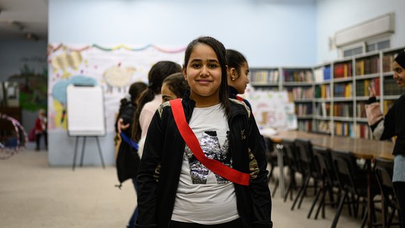 Girls participate in TeamUp War Child activities in Hebron Gaza OPT