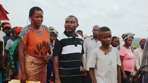 Boy Nelson with his parents from DR Congo fled to Uganda for safety - War Child