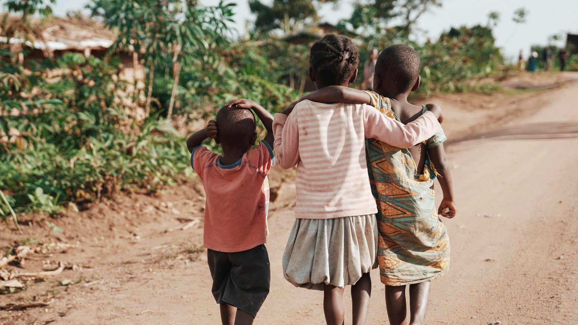 Children walking away from the camera