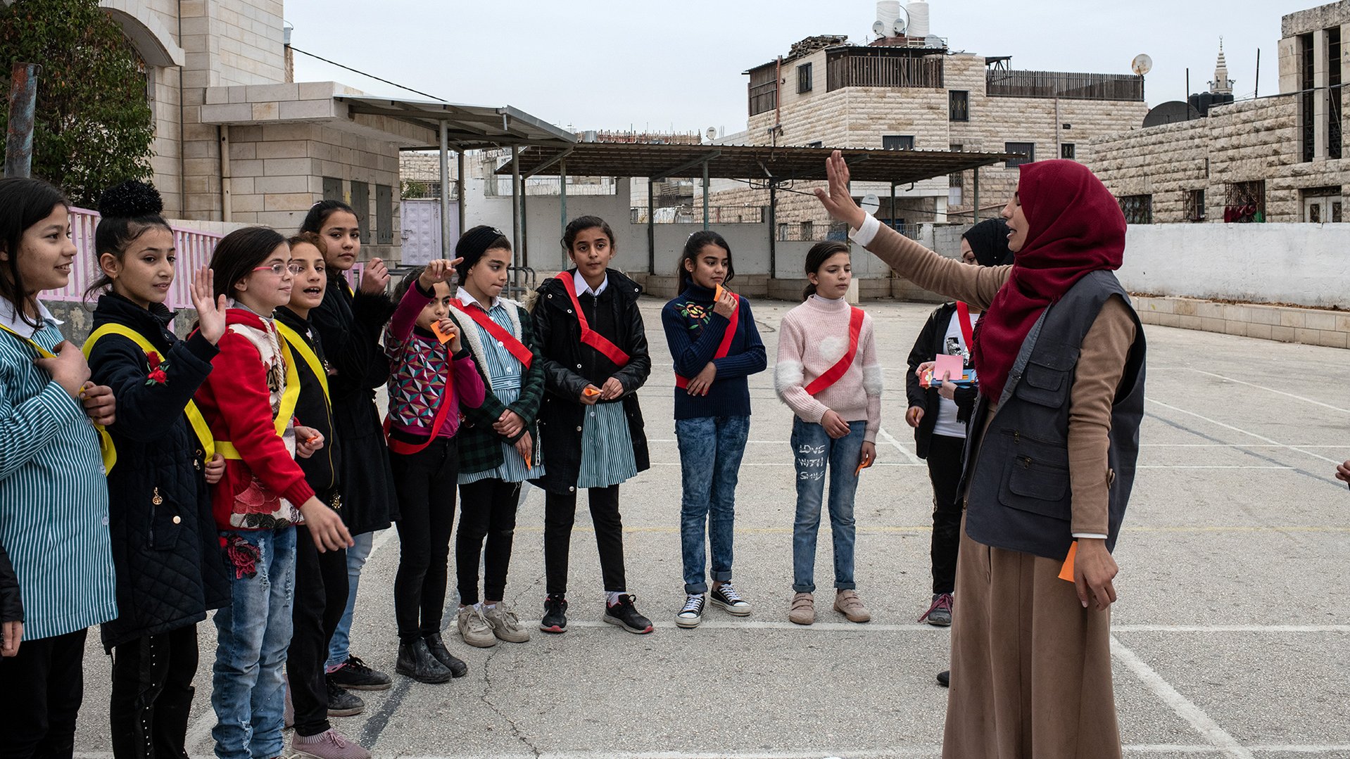 Children in one of West Bank's schools while participating in War Child's TeamUp