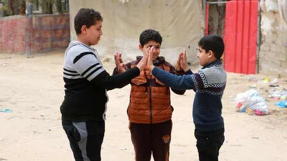 Friends playing in Palestine