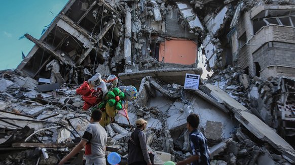 Destruction in Gaza after airstrikes in May 2021