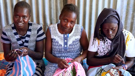 South Sudanese girls stitching_War Child_200303