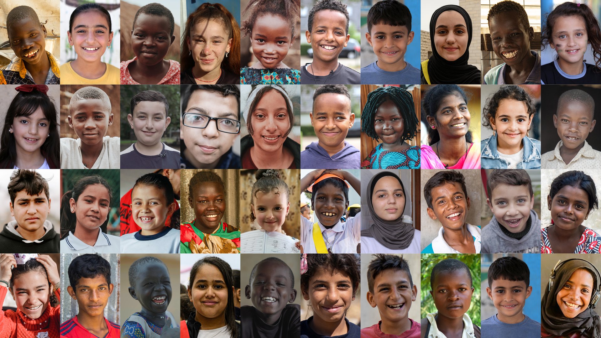 Collage of children's faces