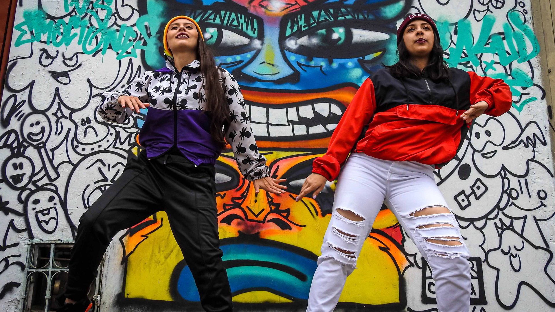 Two Colombian teenagers dancing as part of War Child Holland and Colombia's Youth Empowerment programs